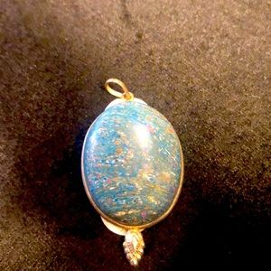 Jasper pendant with silver around stone